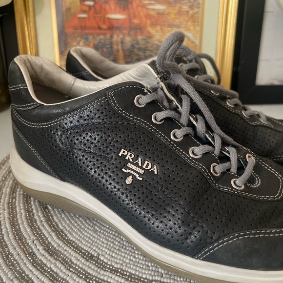 Prada leather sneakers - Picture 3 of 9